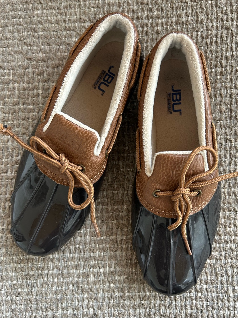 JBU Jambu Woodbury Waterproof  Brown and Black Tie Duck Boots Size 7.5
